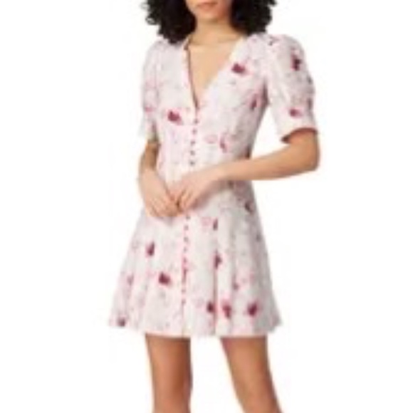 Chelsey and Walker Rent the Runway Floral button front dress pink sz2 $400… - Picture 5 of 9